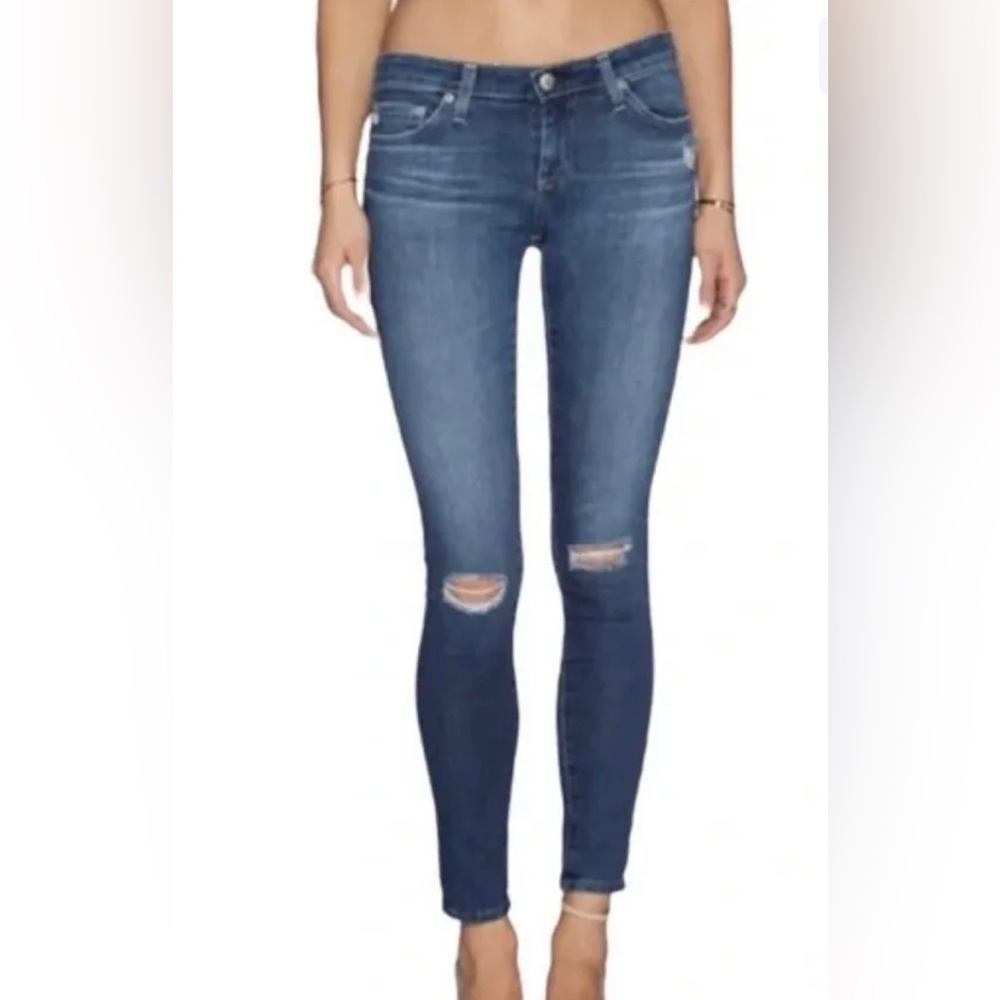 AG Adriano Goldschmeid The Middi Mid Rise Ankle Legging Jeans 29 Blue
